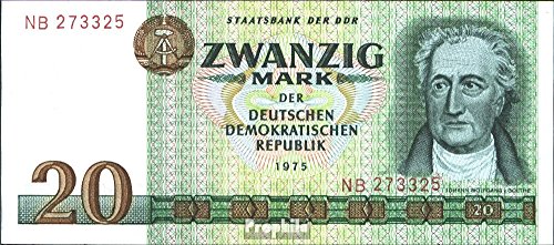 DDR Rosenbg: 362a, Kontrollnummer 6-stellig, Typensatz ab 1976 in Umlauf bankfrisch 1975 20 Mark (Banknoten für Sammler) von Prophila