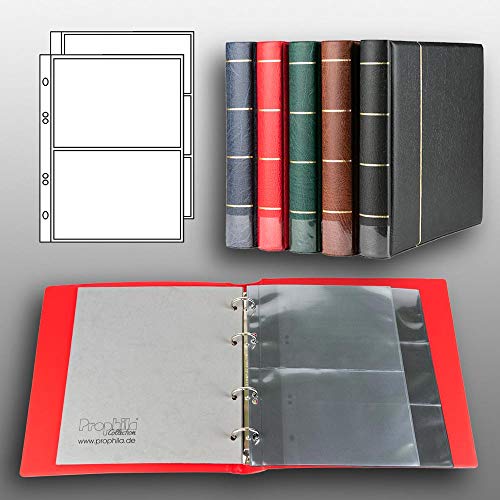 Prophila Collection Banknoten-Album (rot) mit 20 Hüllen für 50 Banknoten von Prophila Collection