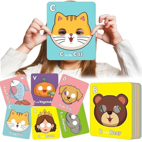 Protoence Alphabet Lernkarten | 26-teilige Lernkarten für Buchstaben | Lernspiel Tierisches Für Zuhause Und Kindergarten von Protoence