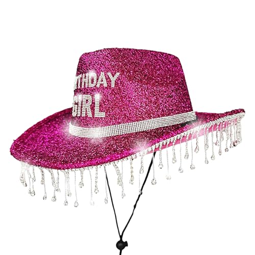 Protoence Damencowboyhut | Glitzer Geburtstags-Hut für Damen - Mit Strasssteinen Atmungsaktiv Für Reise Urlaub Festival Kinder Erwachsene Geburtstag Protoence Damencowboyhut | Glitzer Geburtstags-Hut für Damen - Mit Strasssteinen Atmungsaktiv Für Reise Urlaub Festival Kinder Erwachsene Geburtstag von Protoence