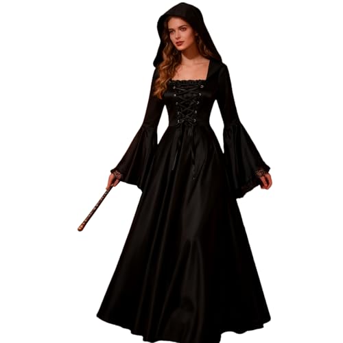Protoence Mittelalterliches Hexenkostüm - Renaissance Fest Party Rock | Halloween Hexenoutfit - Für Tochter Freundin Freunde Escape Room Cosplay Event Theater von Protoence