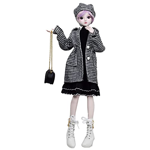 Proudoll 1/3 BJD-Puppe, 60 cm, Kugelgelenk, SD-Puppen, bewegliche Gelenke, Action-Figuren, Freya + Baskenmütze + Perücke + Mantel + Kleid + Umhängetasche + Stiefel Proudoll 1/3 BJD-Puppe, 60 cm, Kugelgelenk, SD-Puppen, bewegliche Gelenke, Action-Figuren, Freya + Baskenmütze + Perücke + Mantel + Kleid + Umhängetasche + Stiefel von Proudoll