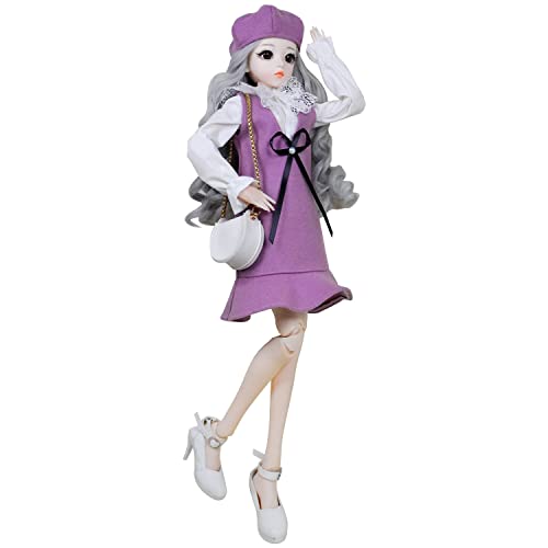 Proudoll 1/3 BJD-Puppe, 60 cm, Kugelgelenk, SD-Puppen, bewegliche Gelenke, Actionfiguren, Caroline, Barett, Perücke, Blusenkleid, Umhängetasche, High Heel Proudoll 1/3 BJD-Puppe, 60 cm, Kugelgelenk, SD-Puppen, bewegliche Gelenke, Actionfiguren, Caroline, Barett, Perücke, Blusenkleid, Umhängetasche, High Heel von Proudoll