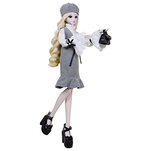 Proudoll 1/3 BJD-Puppe, 60 cm, Kugelgelenk, SD-Puppen, bewegliche Gelenke, Actionfiguren, Mode-Mädchen, Frances + Baskenmütze + Perücke + Kleid + Handtasche + High Heel Proudoll 1/3 BJD-Puppe, 60 cm, Kugelgelenk, SD-Puppen, bewegliche Gelenke, Actionfiguren, Mode-Mädchen, Frances + Baskenmütze + Perücke + Kleid + Handtasche + High Heel von Proudoll