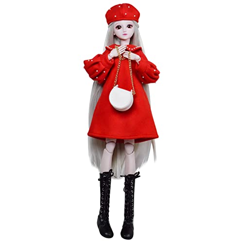 Proudoll 1/3 BJD-Puppe, 60 cm, Kugelgelenk, SD-Puppen, bewegliche Gelenke, Actionfiguren, Mode-Mädchen, Frances + Baskenmütze + Perücke + Kleid + Umhängetasche + Stiefel Proudoll 1/3 BJD-Puppe, 60 cm, Kugelgelenk, SD-Puppen, bewegliche Gelenke, Actionfiguren, Mode-Mädchen, Frances + Baskenmütze + Perücke + Kleid + Umhängetasche + Stiefel von Proudoll