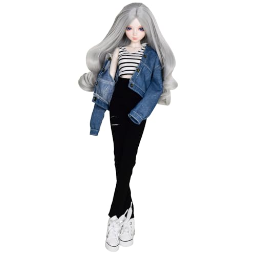 Proudoll 1/3 BJD-Puppe, weiße Haut, individuelle Puppe, modisches Mädchen, Aure, 60 cm, handbemalt, bewegliches Kugelgelenk, SD-Puppen mit Jacke, Tank, Hose Proudoll 1/3 BJD-Puppe, weiße Haut, individuelle Puppe, modisches Mädchen, Aure, 60 cm, handbemalt, bewegliches Kugelgelenk, SD-Puppen mit Jacke, Tank, Hose von Proudoll