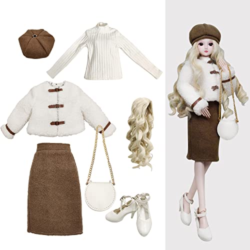 Proudoll 1/3 BJD Puppe Kleidung Outfit Set Handmade stilvolle Fuzzy Bär Jacke, Beret, Kleid, Langarmshirt, Perücke, Ledertasche für High Heels, kompatibel mit 1/3 60cm 24in SD Puppen Proudoll 1/3 BJD Puppe Kleidung Outfit Set Handmade stilvolle Fuzzy Bär Jacke, Beret, Kleid, Langarmshirt, Perücke, Ledertasche für High Heels, kompatibel mit 1/3 60cm 24in SD Puppen von Proudoll