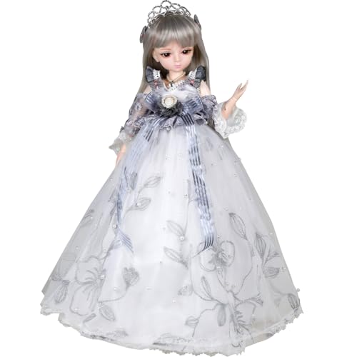 Proudoll 1/4 BJD Puppe 45cm 18in Kugelgelenk SD Puppen 23 Move Joints Action Figuren Kleid Perücke auf Halskette und Krone Schuhe (Ghana) von Proudoll