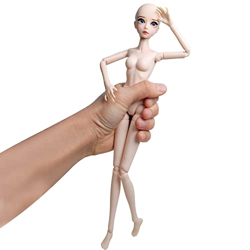 Proudoll 1/6 BJD Doll Body Ball Jointed SD Dolls 23 Joints Move DIY Doll + Handmade Makeup Eyes Hands Free Change with Elf Ears (Female) von Proudoll