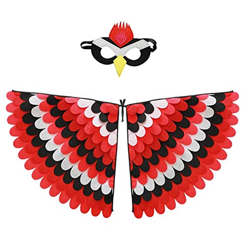 Proumhang Kinder Vogelflügel Kostüm für Alter von 3~8 Jahren,Vogeleule und Pfau Maske Eule verkleiden sich,Jungen Mädchen Filzaugen Maske und Flügel Set,Halloween Buntes Kostüm,Stil 11 Proumhang Kinder Vogelflügel Kostüm für Alter von 3~8 Jahren,Vogeleule und Pfau Maske Eule verkleiden sich,Jungen Mädchen Filzaugen Maske und Flügel Set,Halloween Buntes Kostüm,Stil 11 von Proumhang
