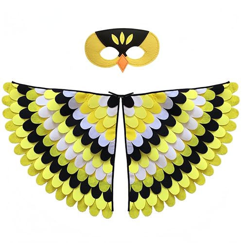 Proumhang Kinder Vogelflügel Kostüm für Alter von 3~8 Jahren,Vogeleule und Pfau Maske Eule verkleiden Sich,Jungen Mädchen Filzaugen Maske und Flügel Set,Halloween Buntes Kostüm,Stil 13 Proumhang Kinder Vogelflügel Kostüm für Alter von 3~8 Jahren,Vogeleule und Pfau Maske Eule verkleiden Sich,Jungen Mädchen Filzaugen Maske und Flügel Set,Halloween Buntes Kostüm,Stil 13 von Proumhang