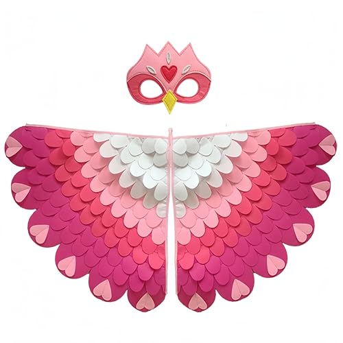 Proumhang Kinder Vogelflügel Kostüm für Alter von 3~8 Jahren,Vogeleule und Pfau Maske Eule verkleiden sich,Jungen Mädchen Filzaugen Maske und Flügel Set,Halloween Buntes Kostüm,Stil 14 Proumhang Kinder Vogelflügel Kostüm für Alter von 3~8 Jahren,Vogeleule und Pfau Maske Eule verkleiden sich,Jungen Mädchen Filzaugen Maske und Flügel Set,Halloween Buntes Kostüm,Stil 14 von Proumhang