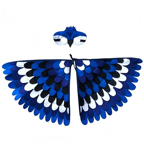 Proumhang Kinder Vogelflügel Kostüm für Alter von 3~8 Jahren,Vogeleule und Pfau Maske Eule verkleiden sich,Jungen Mädchen Filzaugen Maske und Flügel Set,Halloween Buntes Kostüm,Stil 2 Proumhang Kinder Vogelflügel Kostüm für Alter von 3~8 Jahren,Vogeleule und Pfau Maske Eule verkleiden sich,Jungen Mädchen Filzaugen Maske und Flügel Set,Halloween Buntes Kostüm,Stil 2 von Proumhang