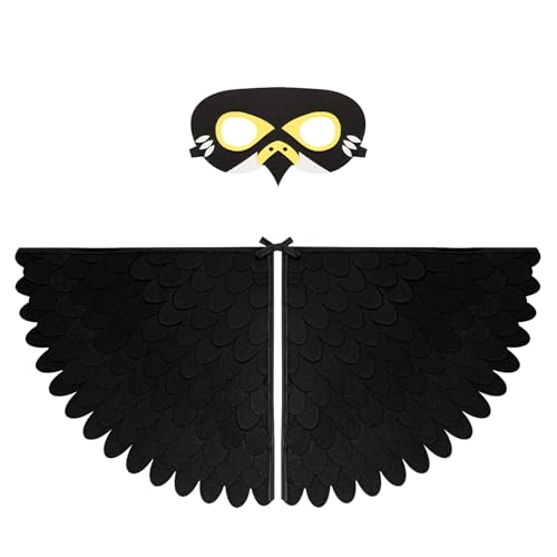 Proumhang 2 Stück Kinder Vogelflügel Kostüm für Alter von 3~8 Jahren,Vogeleule und Pfau Maske Eule verkleiden Sich,Jungen Mädchen Filzaugen Maske und Flügel Set,Halloween Buntes Kostüm,Stil 22 Proumhang 2 Stück Kinder Vogelflügel Kostüm für Alter von 3~8 Jahren,Vogeleule und Pfau Maske Eule verkleiden Sich,Jungen Mädchen Filzaugen Maske und Flügel Set,Halloween Buntes Kostüm,Stil 22 von Proumhang