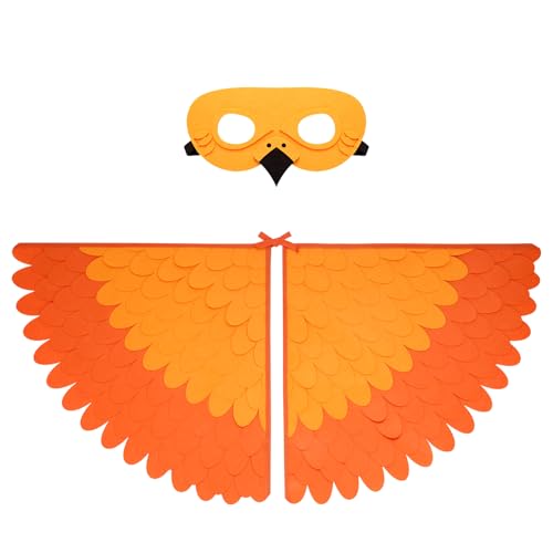 Proumhang 2 Stück Kinder Vogelflügel Kostüm für Alter von 3~8 Jahren,Vogeleule und Pfau Maske Eule verkleiden Sich,Jungen Mädchen Filzaugen Maske und Flügel Set,Halloween Buntes Kostüm,Stil 24 Proumhang 2 Stück Kinder Vogelflügel Kostüm für Alter von 3~8 Jahren,Vogeleule und Pfau Maske Eule verkleiden Sich,Jungen Mädchen Filzaugen Maske und Flügel Set,Halloween Buntes Kostüm,Stil 24 von Proumhang