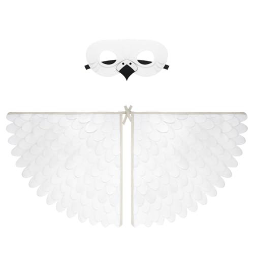 Proumhang Kinder Vogelflügel Kostüm für Alter von 3~8 Jahren,Vogeleule und Pfau Maske Eule verkleiden Sich,Jungen Mädchen Filzaugen Maske und Flügel Set,Halloween Buntes Kostüm,Stil 21 Proumhang Kinder Vogelflügel Kostüm für Alter von 3~8 Jahren,Vogeleule und Pfau Maske Eule verkleiden Sich,Jungen Mädchen Filzaugen Maske und Flügel Set,Halloween Buntes Kostüm,Stil 21 von Proumhang