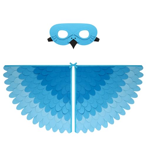 Proumhang 2 Stück Kinder Vogelflügel Kostüm für Alter von 3~8 Jahren,Vogeleule und Pfau Maske Eule verkleiden Sich,Jungen Mädchen Filzaugen Maske und Flügel Set,Halloween Buntes Kostüm,Stil 23 Proumhang 2 Stück Kinder Vogelflügel Kostüm für Alter von 3~8 Jahren,Vogeleule und Pfau Maske Eule verkleiden Sich,Jungen Mädchen Filzaugen Maske und Flügel Set,Halloween Buntes Kostüm,Stil 23 von Proumhang