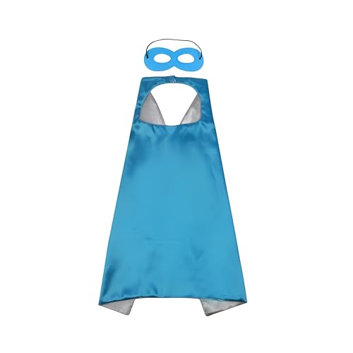 Proumhang Umhang Maske Set Halloween Weihnachten Karneval Kindertag Geburtstag Party Cosplay Performance Kostüm Umhang Superhelden Umhänge für Kinder 1-9 Jahre alt Himmelblau von Proumhang
