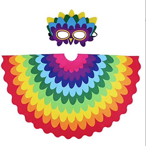 Proumhang 2-teiliges Vogelflügel-Kostüm für Kinder im Alter von 3 bis 8 Jahren,Tier-Cosplay-Set,Eulen- und Pfau-Maskenkleid,Jungen-Mädchen-Augenmaske und Flügel-Set,Buntes Halloween Kostüm,Stil 4 Proumhang 2-teiliges Vogelflügel-Kostüm für Kinder im Alter von 3 bis 8 Jahren,Tier-Cosplay-Set,Eulen- und Pfau-Maskenkleid,Jungen-Mädchen-Augenmaske und Flügel-Set,Buntes Halloween Kostüm,Stil 4 von Proumhang