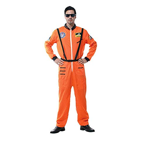 Proumhang Astronauten-Kostüm Erwachsene Astronauten Kostüm Mann Pilot Astronauten Halloween Cosplay Karneval Party-Orange,L von Proumhang