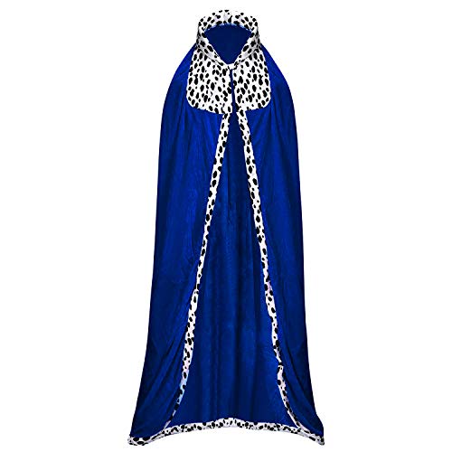 Proumhang Blau Königsumhang Königsmantel für Herren Königliche Robe Kostüm für Erwachsene König und Königin Kostüme für Halloween Weihnachten Karneval Partys 130cm von Proumhang