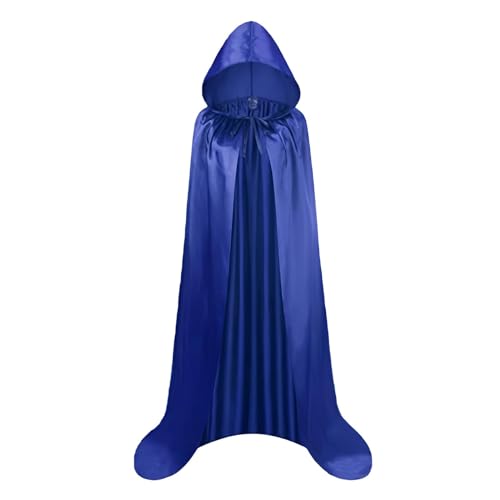 Proumhang Blau Umhang mit Kapuze Darth Vader Umhang Mittelalter Umhang Cape Mantel Satin Karneval Halloween Weihnachten Kostüm Erwachsener L von Proumhang