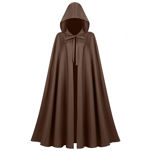 Proumhang Braun Vintage Halloween Umhang - Renaissance Kapuzenmantel mit Ärmeln, Mittelalterlicher Umhang,Gothic Cosplay-Accessoire, Hexen- und Zaubererkostüm für Erwachsene,130cm Proumhang Braun Vintage Halloween Umhang - Renaissance Kapuzenmantel mit Ärmeln, Mittelalterlicher Umhang,Gothic Cosplay-Accessoire, Hexen- und Zaubererkostüm für Erwachsene,130cm von Proumhang