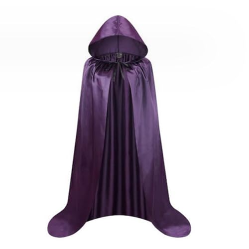 Proumhang Dunkelviolett Umhang mit Kapuze Darth Vader Umhang Mittelalter Umhang Cape Mantel Satin Karneval Halloween Weihnachten Kostüm Erwachsener L von Proumhang