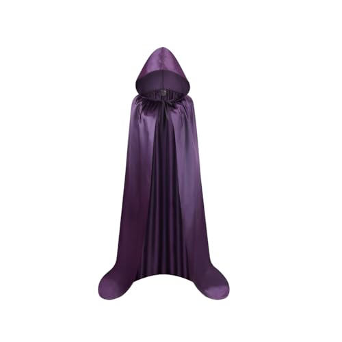 Proumhang Dunkelviolett Umhang mit Kapuze Darth Vader Umhang Mittelalter Umhang Cape Mantel Satin Karneval Halloween Weihnachten Kostüm Erwachsener S von Proumhang