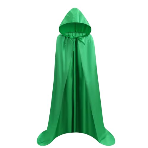 Proumhang Grün Umhang mit Kapuze Darth Vader Umhang Mittelalter Umhang Cape Mantel Satin Karneval Halloween Weihnachten Kostüm Erwachsener M von Proumhang