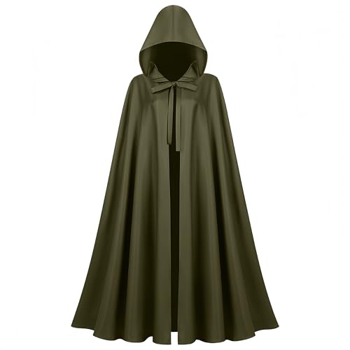 Proumhang Grün Vintage Halloween Umhang - Renaissance Kapuzenmantel mit Ärmeln, Mittelalterlicher Umhang,Gothic Cosplay-Accessoire, Hexen- und Zaubererkostüm für Erwachsene,130cm Proumhang Grün Vintage Halloween Umhang - Renaissance Kapuzenmantel mit Ärmeln, Mittelalterlicher Umhang,Gothic Cosplay-Accessoire, Hexen- und Zaubererkostüm für Erwachsene,130cm von Proumhang
