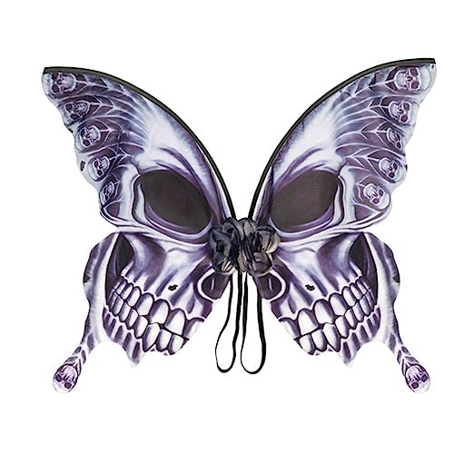 Proumhang Halloween Totenkopf Schmetterlingsflügel,Gothic Halloween Skelett-Flügel,Steampunk Teufel Flügel,Hexe Fancy Dress Flügel für Halloween Maskerade Karneval Party 72.5cm x53.5cm von Proumhang