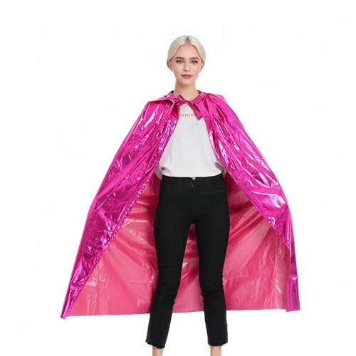 Proumhang Halloween Umhang Bling Long Sparkly Cape Glänzender Umhang Mardi Gras Zauberer Party Carniva Weihnachtskostüm 120cm Rosa von Proumhang