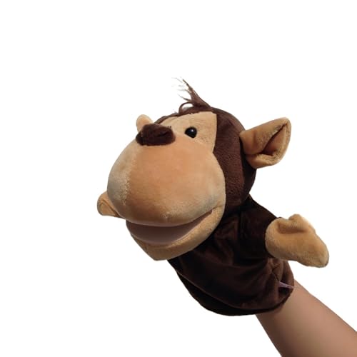 Proumhang Handpuppen für Kinder,Weiche Plüsch Zoo Tier Puppe für Kinder Kleinkinder Jungen Mädchen,Für phantasievolles Spiel,Showtheater,Partyzubehör (große bewegliche Münder) Affe 25cm von Proumhang