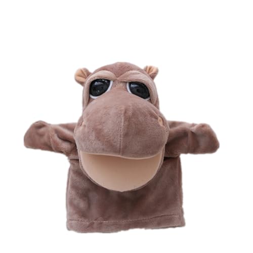 Proumhang Handpuppen für Kinder,Weiche Plüsch Zoo Tier Puppe für Kinder Kleinkinder Jungen Mädchen,Für phantasievolles Spiel,Showtheater,Partyzubehör (große bewegliche Münder) Nilpferd 25cm von Proumhang