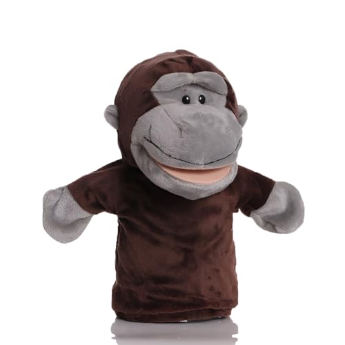 Proumhang Handpuppen für Kinder,Weiche Plüsch Zoo Tier Puppe für Kinder Kleinkinder Jungen Mädchen,Für phantasievolles Spiel,Showtheater,Partyzubehör (große bewegliche Münder) Orang-Utan 25cm von Proumhang