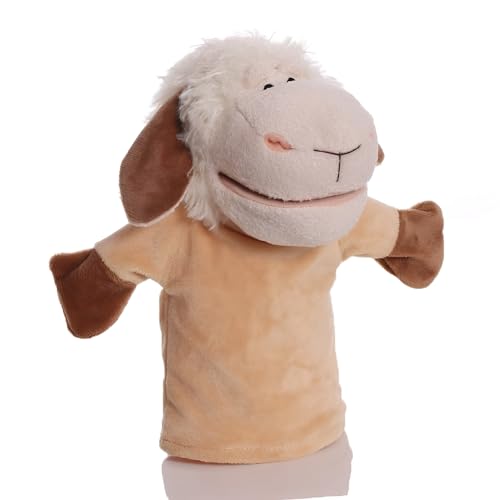 Proumhang Handpuppen für Kinder,Weiche Plüsch Zoo Tier Puppe für Kinder Kleinkinder Jungen Mädchen,Für phantasievolles Spiel,Showtheater,Partyzubehör (große bewegliche Münder) Schaf 25cm von Proumhang