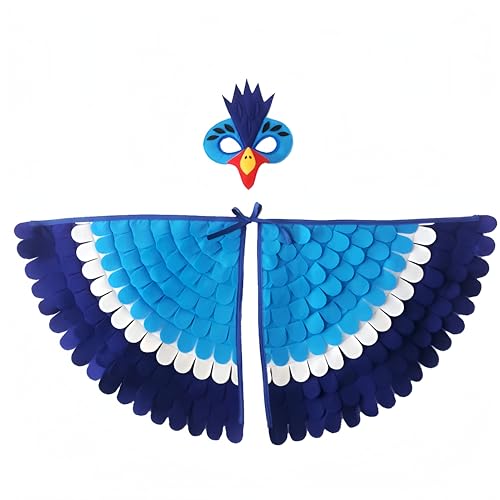 Proumhang Kinder Vogelflügel Kostüm für Alter von 3~8 Jahren,Vogeleule und Pfau Maske Eule verkleiden Sich,Jungen Mädchen Filzaugen Maske und Flügel Set,Halloween Buntes Kostüm,Stil X1 Proumhang Kinder Vogelflügel Kostüm für Alter von 3~8 Jahren,Vogeleule und Pfau Maske Eule verkleiden Sich,Jungen Mädchen Filzaugen Maske und Flügel Set,Halloween Buntes Kostüm,Stil X1 von Proumhang