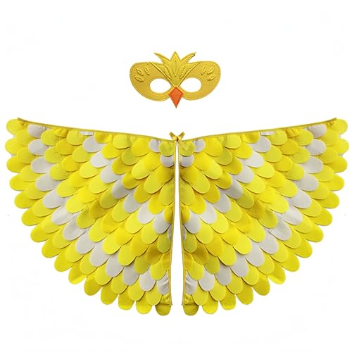 Proumhang Kinder Vogelflügel Kostüm für Alter von 3~8 Jahren,Vogeleule und Pfau Maske Eule verkleiden sich,Jungen Mädchen Filzaugen Maske und Flügel Set,Halloween Buntes Kostüm,Stil 16 Proumhang Kinder Vogelflügel Kostüm für Alter von 3~8 Jahren,Vogeleule und Pfau Maske Eule verkleiden sich,Jungen Mädchen Filzaugen Maske und Flügel Set,Halloween Buntes Kostüm,Stil 16 von Proumhang