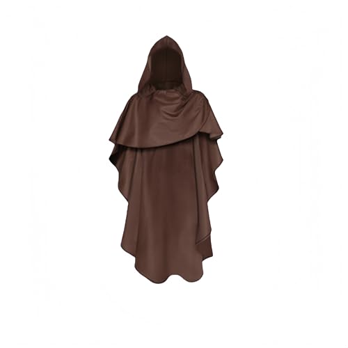 Proumhang Mittelalterlicher Ritterumhang - Unisex Renaissance Kapuze mit Kapuze für Halloween,Cosplay & Bühne - Gotischer Viktorianischer Umhang,128cm,Braun Proumhang Mittelalterlicher Ritterumhang - Unisex Renaissance Kapuze mit Kapuze für Halloween,Cosplay & Bühne - Gotischer Viktorianischer Umhang,128cm,Braun von Proumhang
