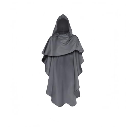 Proumhang Mittelalterlicher Ritterumhang - Unisex Renaissance Kapuze mit Kapuze für Halloween,Cosplay & Bühne - Gotischer Viktorianischer Umhang,128cm,Grau Proumhang Mittelalterlicher Ritterumhang - Unisex Renaissance Kapuze mit Kapuze für Halloween,Cosplay & Bühne - Gotischer Viktorianischer Umhang,128cm,Grau von Proumhang