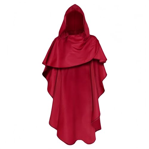 Proumhang Mittelalterlicher Ritterumhang - Unisex Renaissance Kapuze mit Kapuze für Halloween,Cosplay & Bühne - Gotischer Viktorianischer Umhang,128cm,Weinrot Proumhang Mittelalterlicher Ritterumhang - Unisex Renaissance Kapuze mit Kapuze für Halloween,Cosplay & Bühne - Gotischer Viktorianischer Umhang,128cm,Weinrot von Proumhang