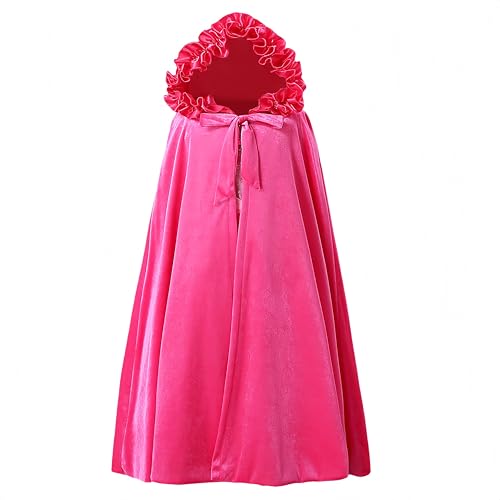 Proumhang Prinzessinnen Umhang für Mädchen – Eleganter Verkleidung Umhang für Karneval, Geburtstag, Halloween & Cosplay. Perfekt für Weihnachten & Feste.Weich,Hochwertig & Fantasievoll Rosarot L von Proumhang