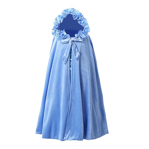 Proumhang Prinzessinnen Umhang für Mädchen – Eleganter Verkleidung Umhang für Karneval, Geburtstag, Halloween & Cosplay. Perfekt für Weihnachten & Feste.Weich,Hochwertig & Fantasievoll Blau L von Proumhang