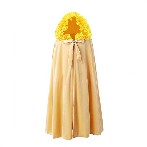 Proumhang Prinzessinnen Umhang für Mädchen – Eleganter Verkleidung Umhang für Karneval, Geburtstag, Halloween & Cosplay. Perfekt für Weihnachten & Feste.Weich,Hochwertig & Fantasievoll Gelb L von Proumhang