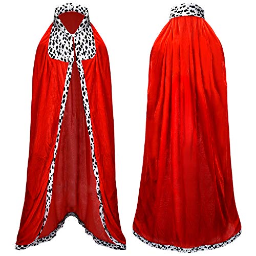 Proumhang Rot Königsumhang Königsmantel für Herren Königliche Robe Kostüm für Erwachsene König und Königin Kostüme für Halloween Weihnachten Karneval Partys 130cm von Proumhang