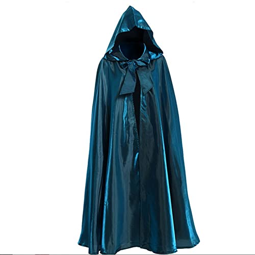 Proumhang Unisex Halloween Kapuzen Mantel Umhang Sensenmann Vampir Langer Umhang Robe Weihnachten Masquerade Karneval Hexe Cosplay Zubehör Fancy Dress Kostüme für Erwachsene Kinder(S,Grün) von Proumhang