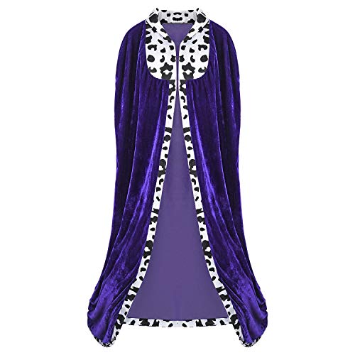 Proumhang Violett Königsumhang Königsmantel für Herren Königliche Robe Kostüm für Erwachsene König und Königin Kostüme für Halloween Weihnachten Karneval Partys 130cm von Proumhang