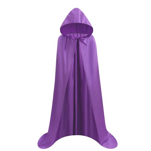 Proumhang Violett Umhang mit Kapuze Darth Vader Umhang Mittelalter Umhang Cape Mantel Satin Karneval Halloween Weihnachten Kostüm Erwachsener M von Proumhang