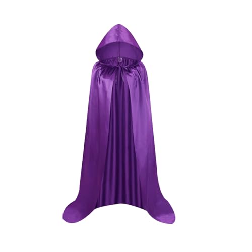 Proumhang Violett Umhang mit Kapuze Darth Vader Umhang Mittelalter Umhang Cape Mantel Satin Karneval Halloween Weihnachten Kostüm Erwachsener S von Proumhang